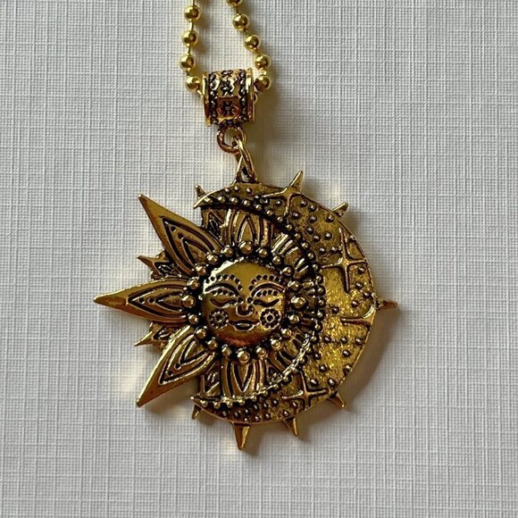 Moon and Sun Pendant Necklace #1115 - Picture 5 of 8